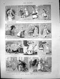 Antique Old Print Miss Neruda Jones Studies Violin Paris Master Practice 1886