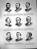 Old Antique Print New House Commons Portraits New Members Parliament 1886 19th