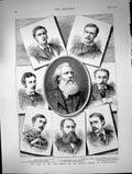 Old Antique Print Crisis East Members British Embassy Constantinople 1878 19th
