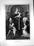 Antique Old Print Meyer Madonna Holbein Exhibition Dresden Woman Baby 1872 19th