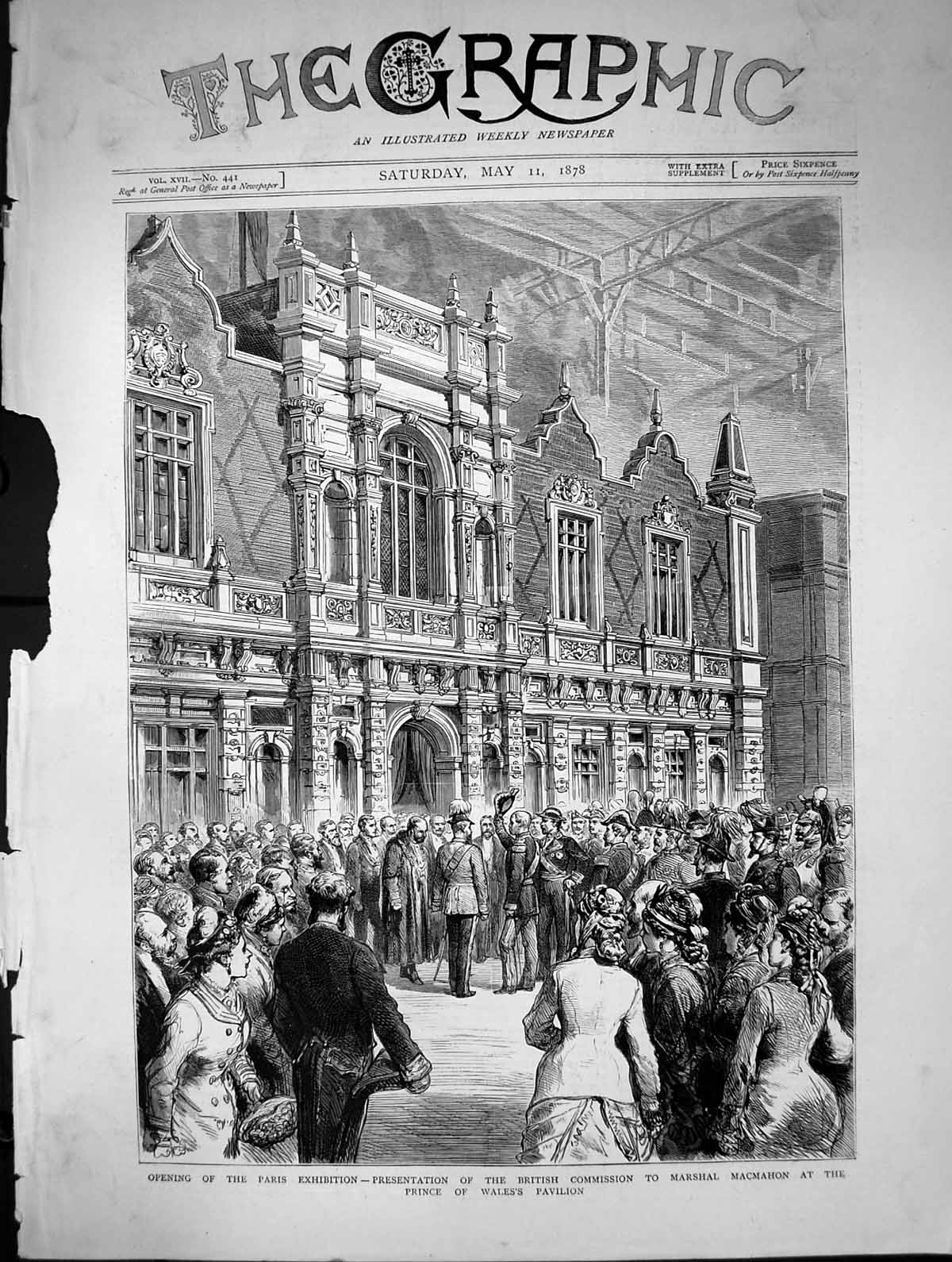 Old Print Opening Parisexhibition British Commission Marshal Macmahon1878 19th