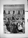 Antique Old Print Reception International Exhibition Scene Albert Hall 1872