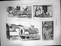 Antique Old Print Marie Gateway Nuremburg Market Cart Wurzburg Antwerp 1873