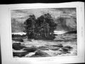 Old Antique Print Autumn Flood Ce Johnson Flooded Fields Near Houses 1873 19th