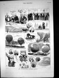 Antique Old Print International Balloon Contest Poulticing Valve Pilots 1880