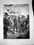 Old Antique Print Ireland Life Politics Noise Sketch Cottage Meeting 1888 19th
