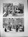 Old Print Last Days Emp Frederick111 Villa Zirio San Remo Physicians 1888