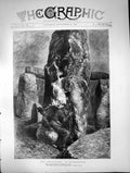 Antique Old Print Stragglers Stonehenge Sydney Hall Siers Shelter Rain 1872