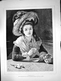 Old Antique Print 1878 Portrait Beautiful Woman Phyllis Marie Cornelissen 19th