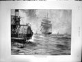 Antique Old Print 1891 Bound West'Ard Steam Boat Sailing Ship Frank Brangwyn