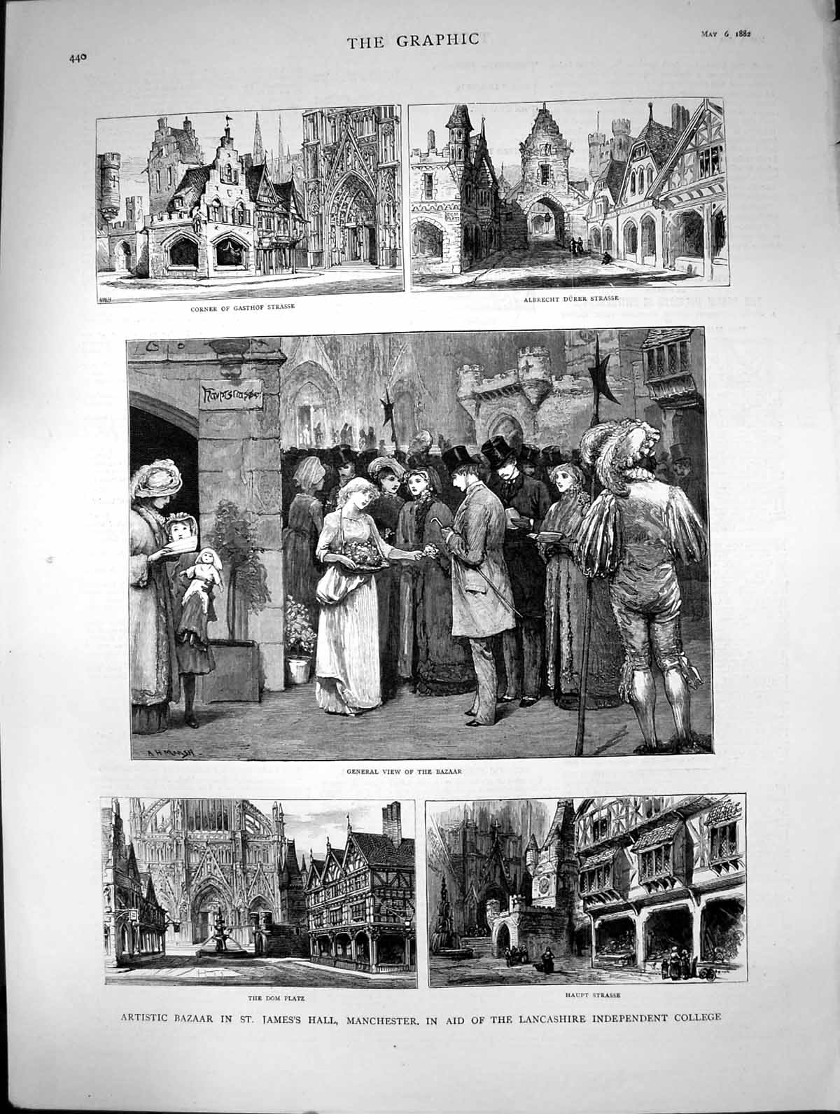 Old 1882 Bazaar James'S Hall Manchester Albrecht Durer Strasse Gastho Victorian