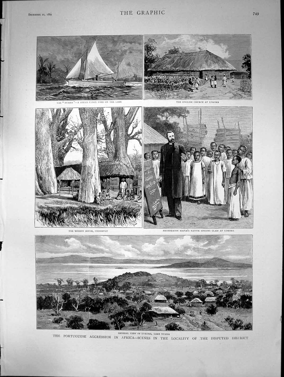 Old 1889 Portuguese Aggression Africa Lukoma Archdeacon Maple Nyssa C Victorian
