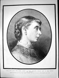Old Portrait H.R.H. Alice Maud Mary Grand Duchess Hesse Darmstadt Pri