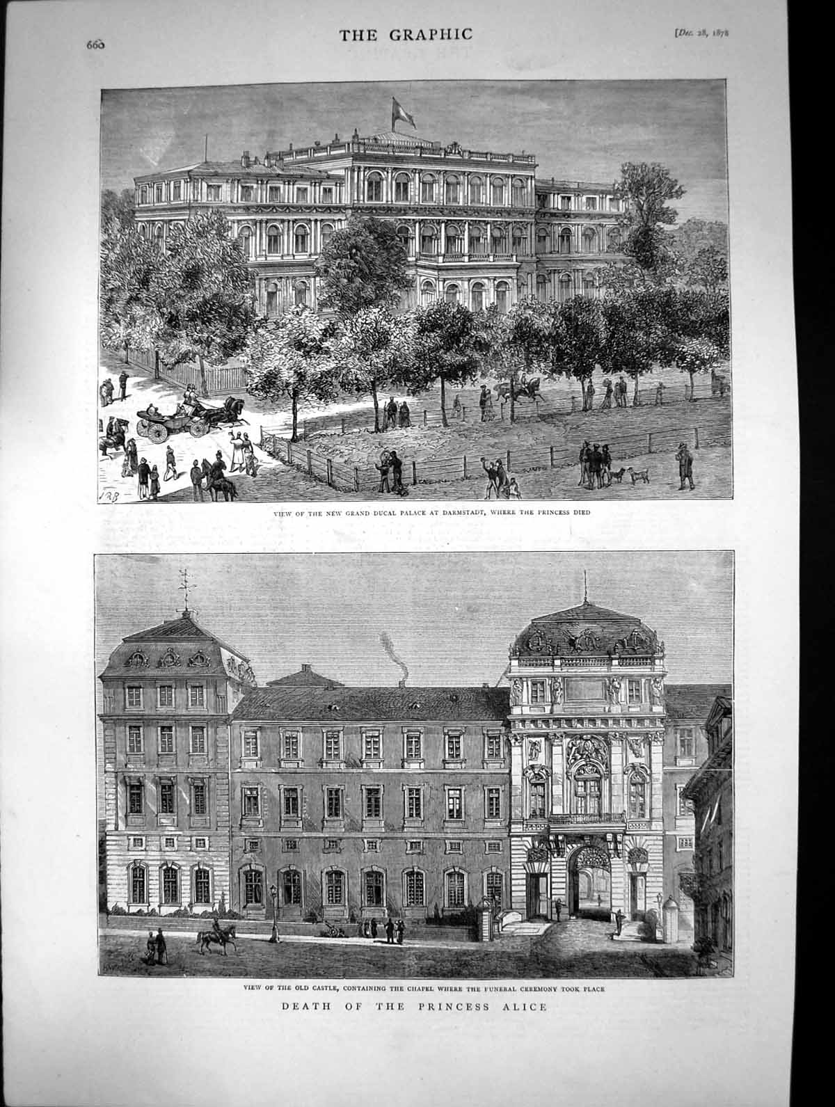 Old 1878 Death Princess Alice Grand Ducal Palace Darmstadt Castle Cha Victorian