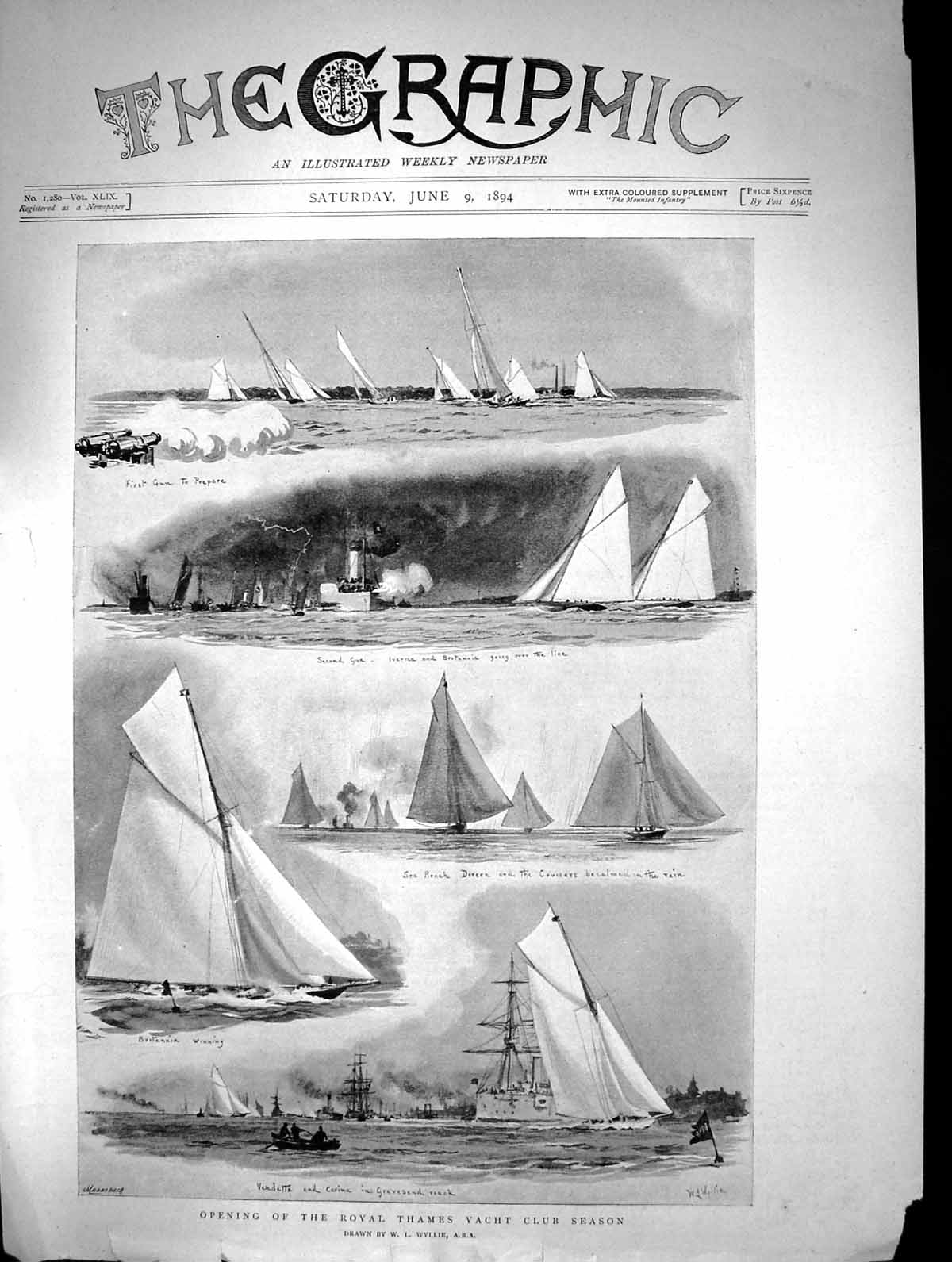 Old 1894 Opening Royal Thames Yacht Club Vendetta Carina Doreen Grave Victorian