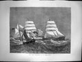 Original Old Antique Print 1871 Steam Ship Stevenson Sea Scene 19th