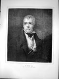 Original Old Antique Print 1871 Portrait Sir Walter Scott Henry Raeburn 19th
