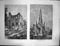 Old 1871 Dryburgh Abbey Burial Palace Walter Scott Monument Edinburgh Victorian