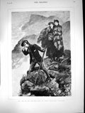 Antique Print 1883 Man Ladies Lost Table Mountain Capetown Africa Fine Art 19th