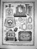 Original Old Antique Print 1882 Royal Wedding Presents Brooches Prince Leop 19th