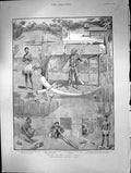 Old 1889 Scene Congo Africa Mompona Village Ekala Esala Nkusu Busumba Victorian