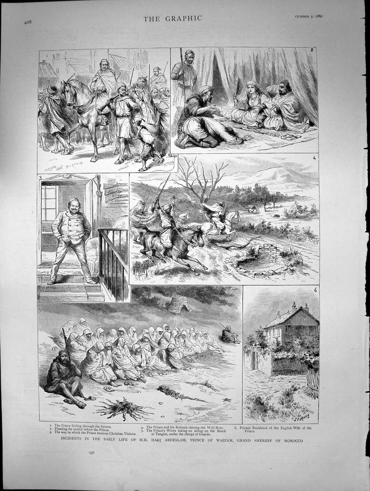 Old 1889 Life Hadj Abdeslam Prince Wazzam Grand Shereef Morocco Afric Victorian