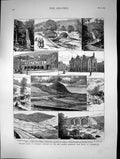 Old 1875 Railway Settle Carlisle Waterfall Market Place Giggleswick P Victorian
