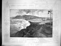 Original Old Antique Print View Newcastle Nobby'S Head Ships Stormy Sea
