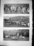 Old Print 1901 Somaliland Expedition Tribesmen Encampment Woman Children 20th