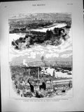 Old 1881 London St. Paul'S Cathedral Houses Parliament Cannon Street Victorian
