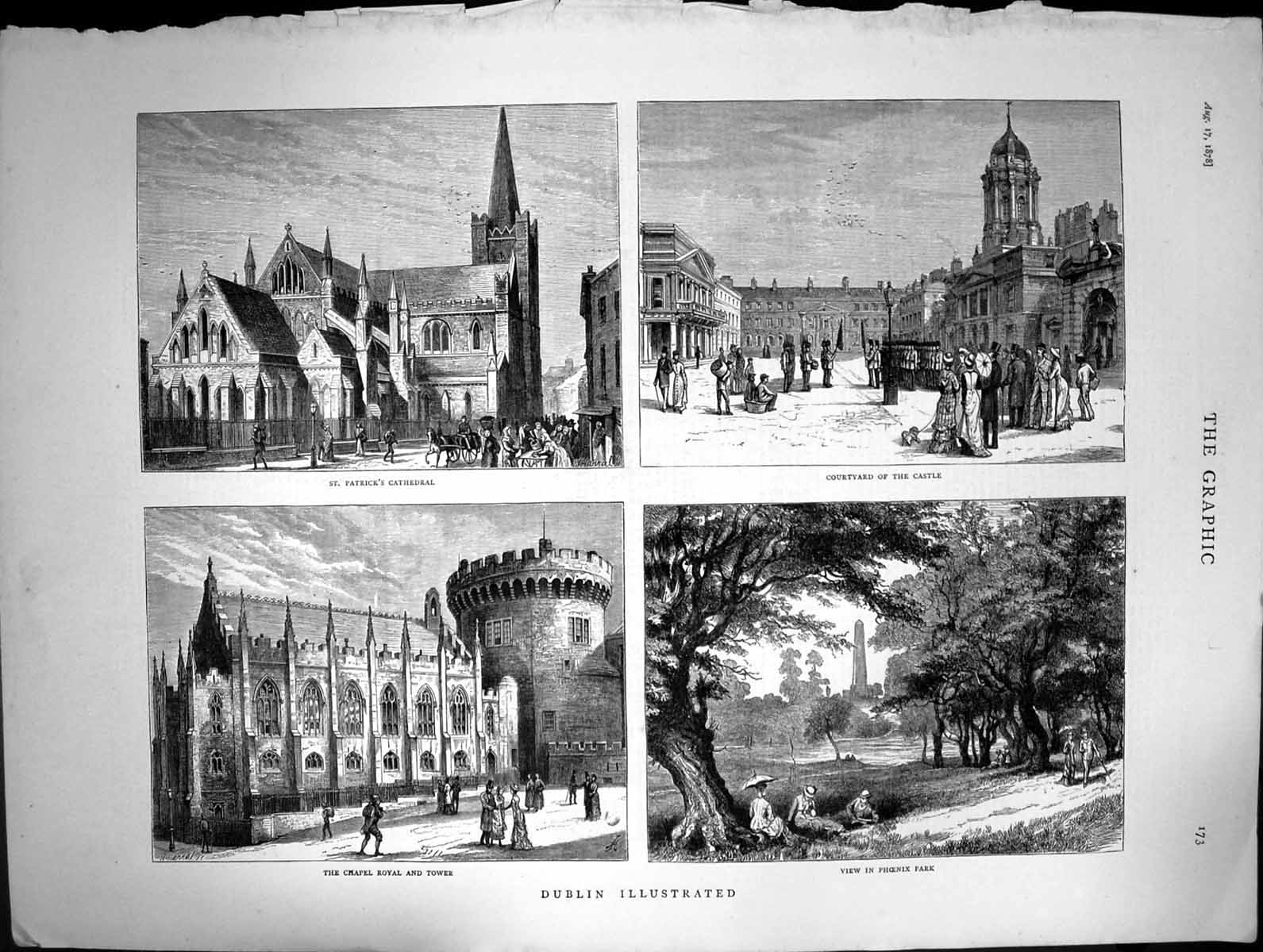 Old 1878 Dublin St. Patrick'S Cathedral Chapel Royal Tower Phoenix Pa Victorian