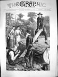 Old Print 1883 Park Scene Bearer Waits Ladies Tennis Men See-Saw Fine Art 19th