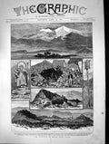 Old Print 1883 Eruption Mount Etna Sicily Mountain Volcano Antonio Abbate 19th