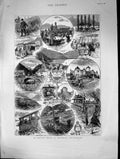 Old 1887 Montreaux Switzerland Railway Glion Kursaal Chillon Transpor Victorian