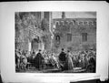 Original Old Antique Print 1870 Palm Sunday Oxford en Time 19th