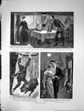 Antique Old Print 1884 Human Nature Romance Man Lady Chritie Murray Macquoid