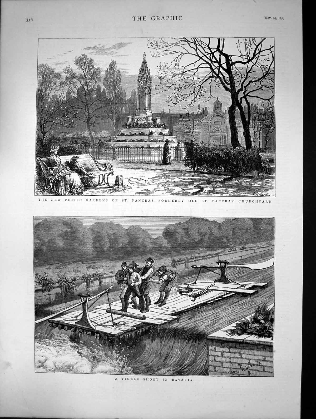 Old 1875 Public Gardens Pancras Churchyard Timber Shoot Bavaria River Victorian