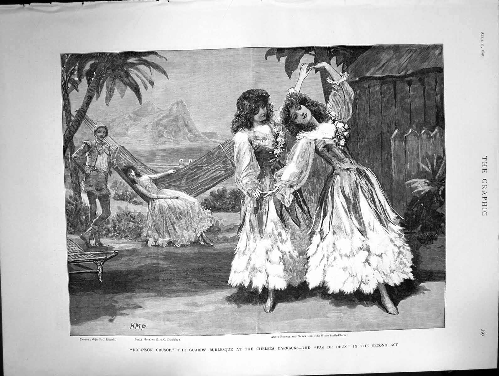 Old 1891 Robinson Crusoe Guards Burlesque Chelsea Barracks Hopkins Ro Victorian