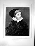 Old Antique Print 1872 Portrait Beautiful Woman Ye Lyttel Mayde Wortley 19th