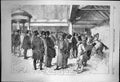 Old Print Tattersalls Well Dressed Gents Gathered Before Horse Race 1856 19th
