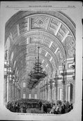 Original Old Antique Print Emperor Ereceiving Bread Salt St Georges Hall 1856