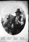 Antique Print Roman Wine Carrier George Thomas Song Horse Smoking Pipe 1855