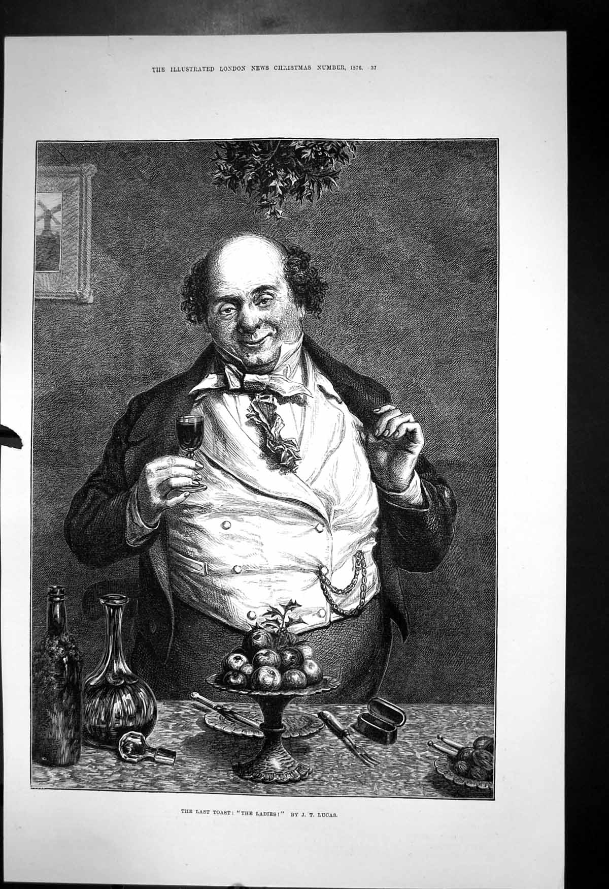 Old Last Toast The Ladies Jt Lucas Portly Gent Raising Glass Table 18 Victorian