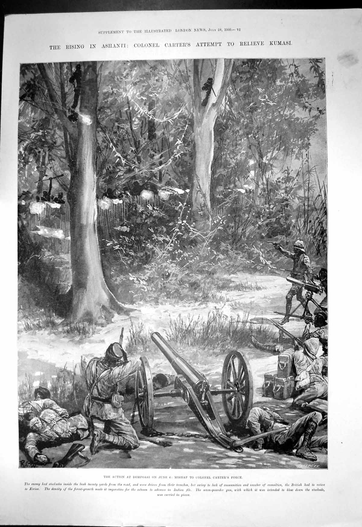 Old Action Dompoasi Mishap Colonel Carters Force Stockades Bush 1900 Victorian