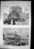Antique Print Prince Wales Yarmouth Triumphal Arch Shadingfield Lodge 1872 19th