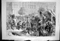 Original Old Antique Print Part Market Donhofs Platz Berlin Buying Food 1874