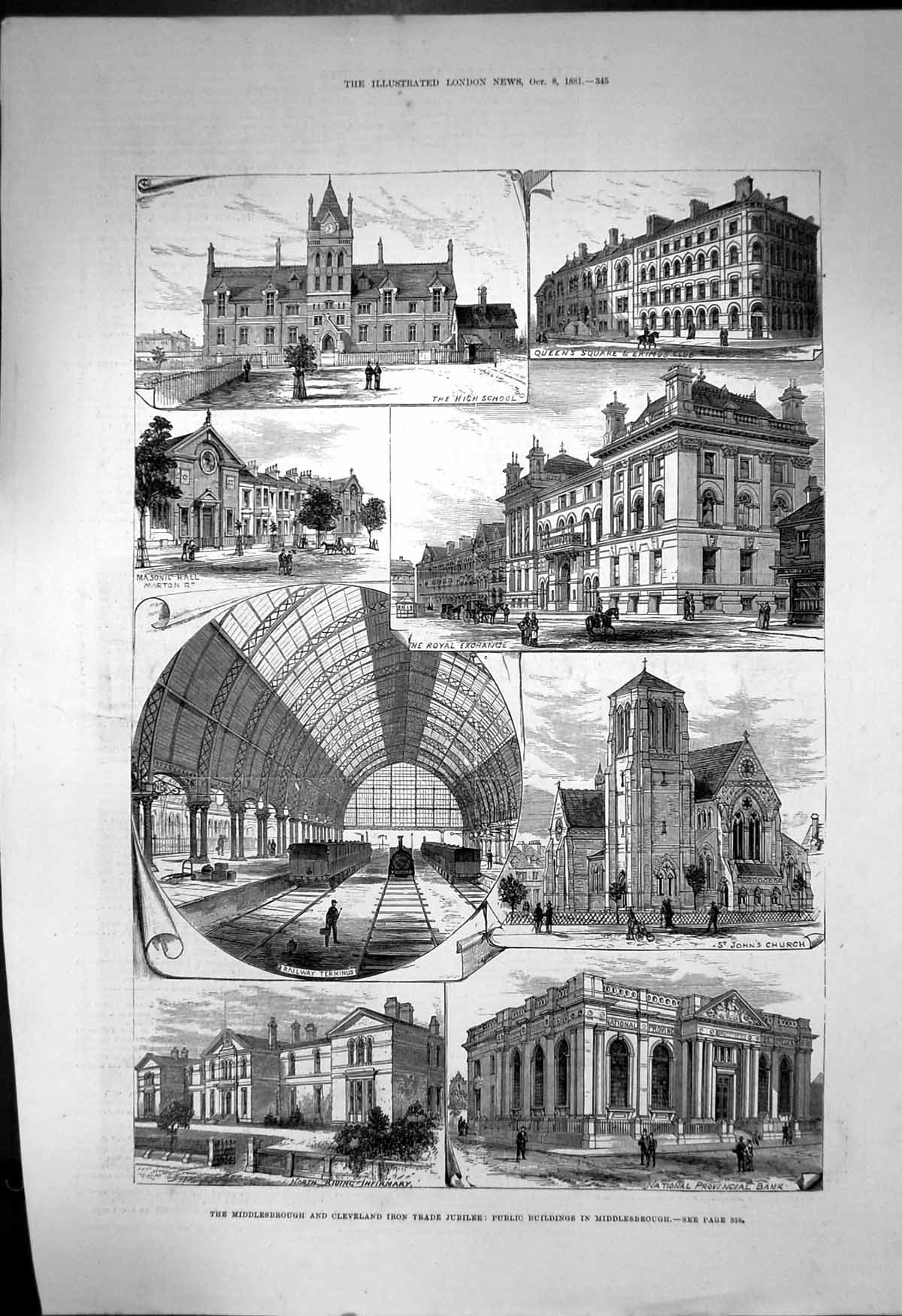 Old Public Buildings Middlesbrough St Johns Church Royal Exchange 188 Victorian