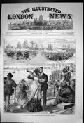 Antique Old Print Albert Discovery Leaving Portsmouth Arctic Expedition 1875