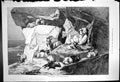 Original Old Antique Print Young Shepherds Carpathian Mountains Goats Kids 1875