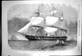 Original Old Antique Print United States Steam Frigate Merrimac 1856 Victorian